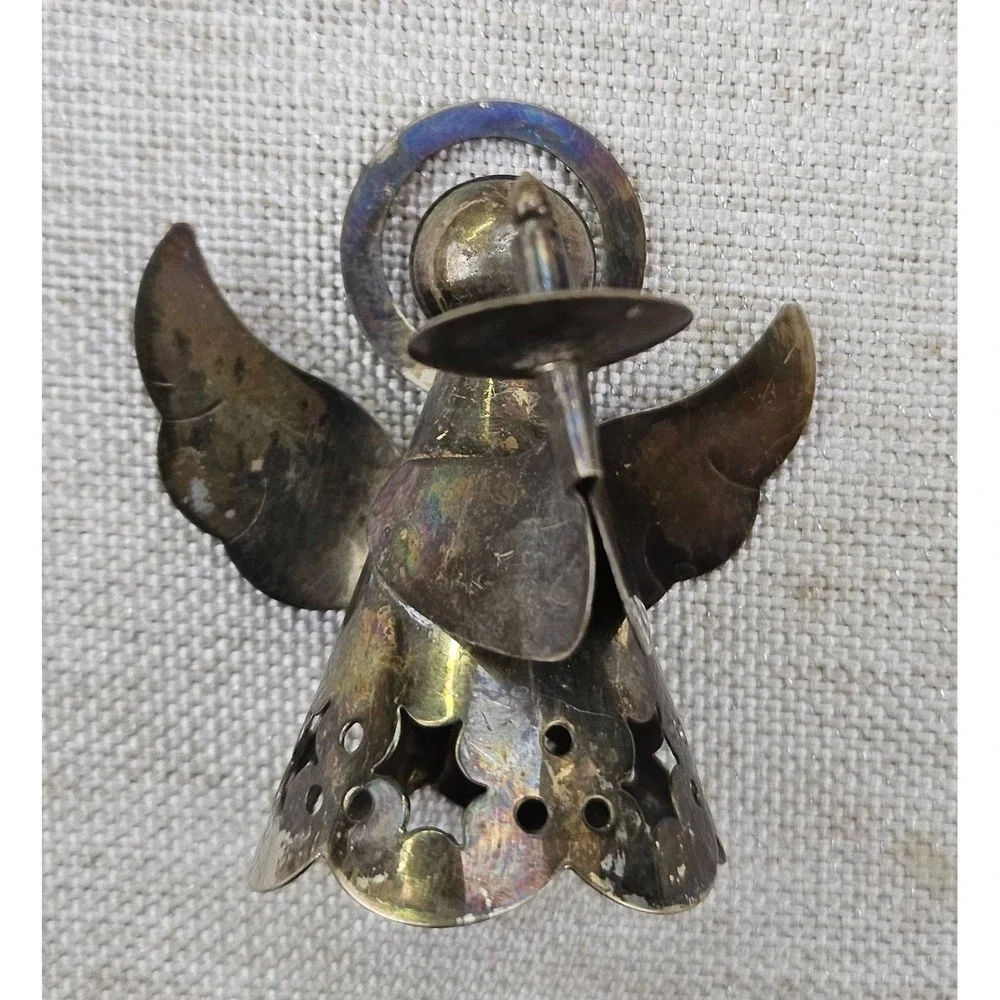 Angel Napkin Rings Set of 6 Silver Tone Vintage Trumpeting Holiday Christmas